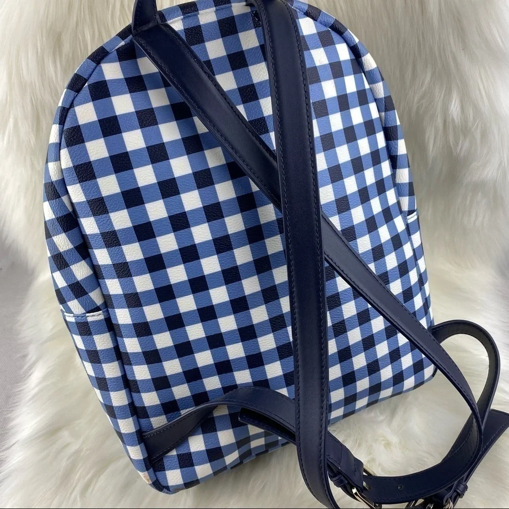 KATE SPADE HYDE LANE GINGHAM LEATHER BACKPACK HARTLEY